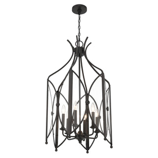 Enclave Six Light Pendant in Black Tourmaline