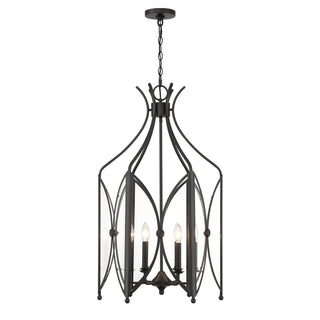 Enclave Six Light Pendant in Black Tourmaline