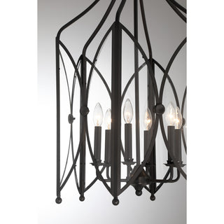 Enclave Six Light Pendant in Black Tourmaline