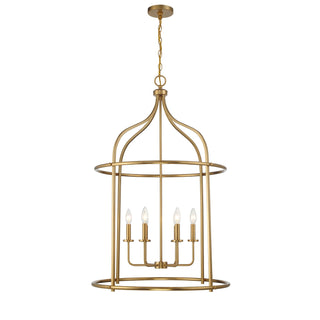 Brookstone Six Light Pendant in Warm Brass