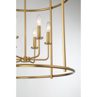 Brookstone Six Light Pendant in Warm Brass