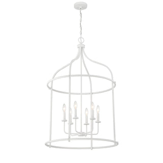 Brookstone Six Light Pendant in Bisque White