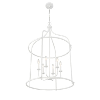Brookstone Six Light Pendant in Bisque White
