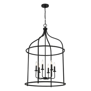 Brookstone Six Light Pendant in Matte Black