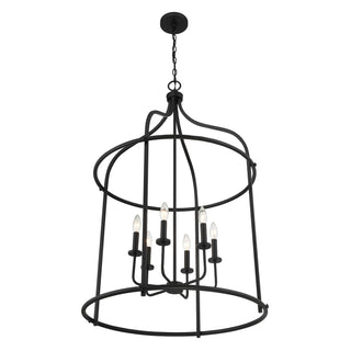 Brookstone Six Light Pendant in Matte Black