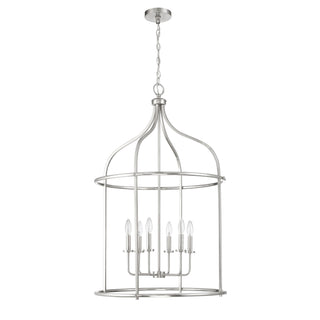 Brookstone Six Light Pendant in Satin Nickel