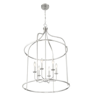 Brookstone Six Light Pendant in Satin Nickel