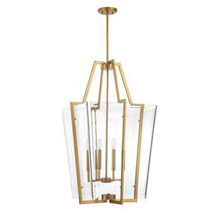 Farell Four Light Pendant in Warm Brass