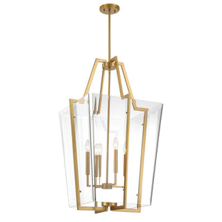 Farell Four Light Pendant in Warm Brass