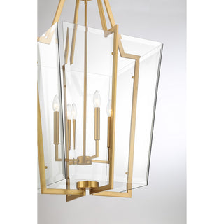 Farell Four Light Pendant in Warm Brass