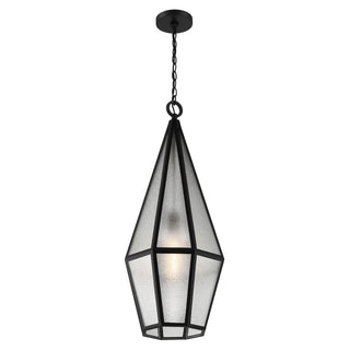 Peninsula One Light Outdoor Hanging Lantern in Matte Black