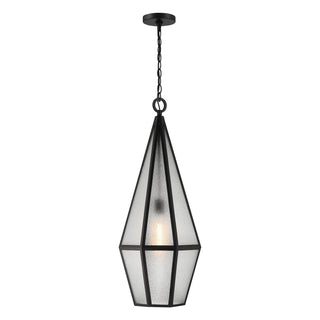 Peninsula One Light Outdoor Hanging Lantern in Matte Black