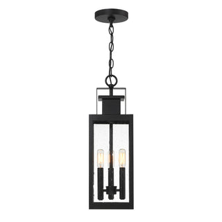 Ascott Three Light Outdoor Hanging Lantern in Matte Black