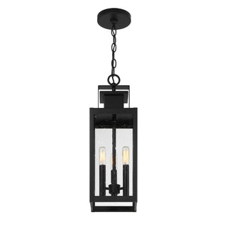 Ascott Three Light Outdoor Hanging Lantern in Matte Black