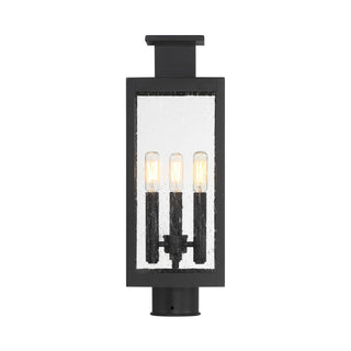 Ascott Three Light Outdoor Post Lantern in Matte Black