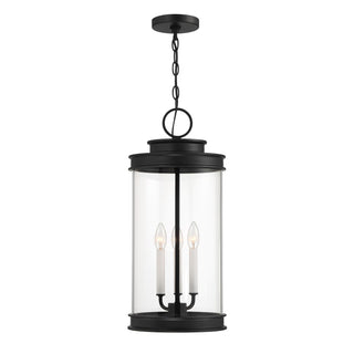 Englewood Three Light Outdoor Hanging Lantern in Matte Black