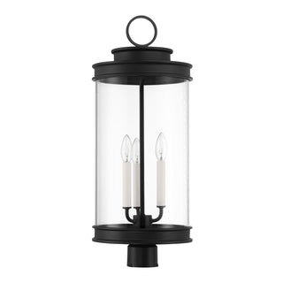 Englewood Three Light Outdoor Post Lantern in Matte Black