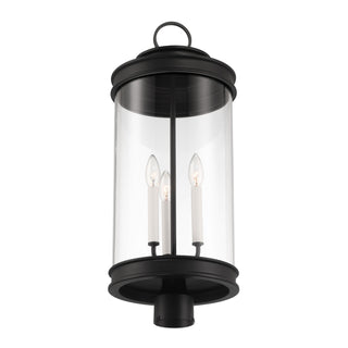 Englewood Three Light Outdoor Post Lantern in Matte Black