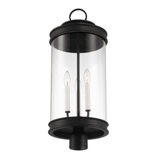 Englewood Three Light Outdoor Post Lantern in Matte Black