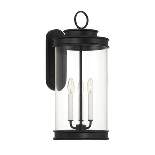 Englewood Three Light Outdoor Wall Lantern in Matte Black