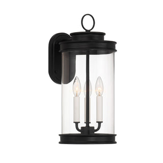 Englewood Three Light Outdoor Wall Lantern in Matte Black