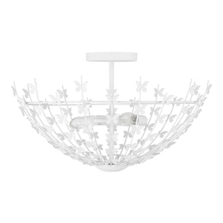Birch Three Light Semi-Flush Mount in Bisque White