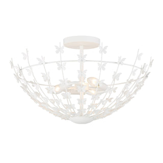 Birch Three Light Semi-Flush Mount in Bisque White
