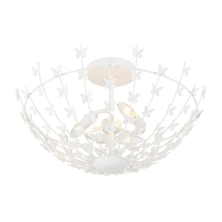 Birch Three Light Semi-Flush Mount in Bisque White