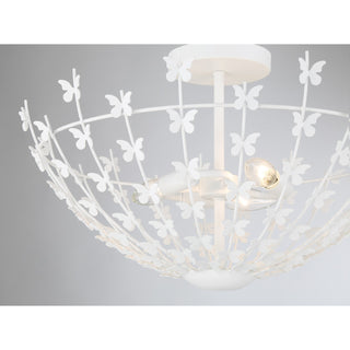 Birch Three Light Semi-Flush Mount in Bisque White
