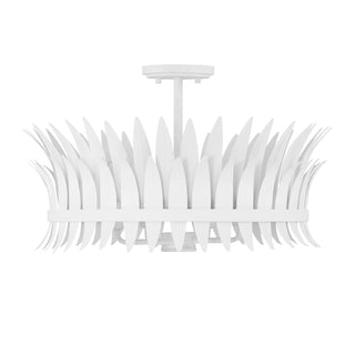Ensley Four Light Semi-Flush Mount in Bisque White