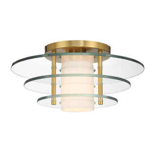 Newell One Light Semi-Flush Mount in Warm Brass