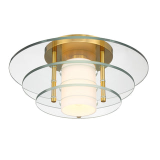 Newell One Light Semi-Flush Mount in Warm Brass