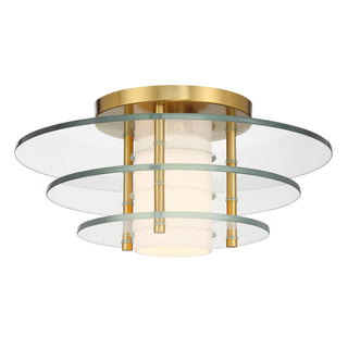Newell One Light Semi-Flush Mount in Warm Brass