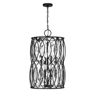 Snowden Eight Light Pendant in Matte Black