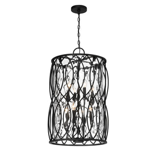 Snowden Eight Light Pendant in Matte Black