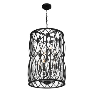 Snowden Eight Light Pendant in Matte Black