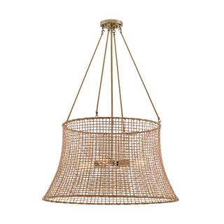 Longleaf Four Light Outdoor Chandelier in Burnished Brass
