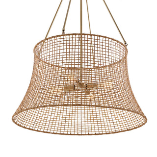 Longleaf Four Light Outdoor Chandelier in Burnished Brass