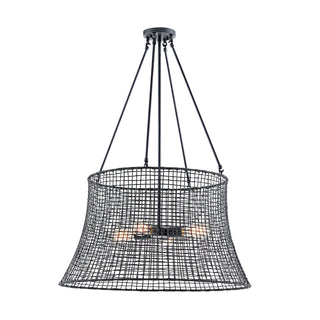 Longleaf Four Light Outdoor Chandelier in Matte Black