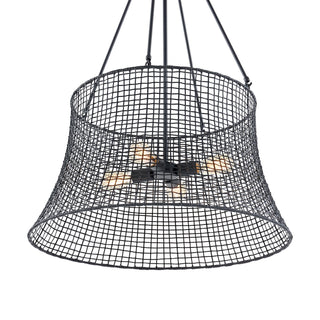 Longleaf Four Light Outdoor Chandelier in Matte Black