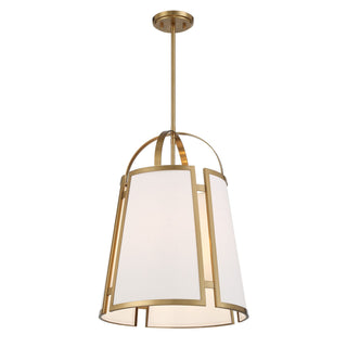 Chartwell Four Light Pendant in Warm Brass