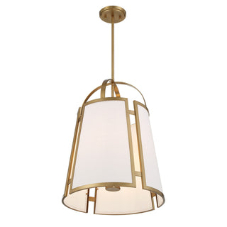 Chartwell Four Light Pendant in Warm Brass