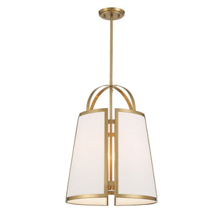 Chartwell Four Light Pendant in Warm Brass