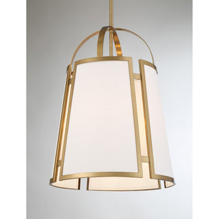 Chartwell Four Light Pendant in Warm Brass