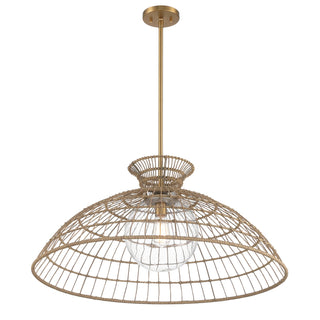 Lanai One Light Pendant in Warm Brass