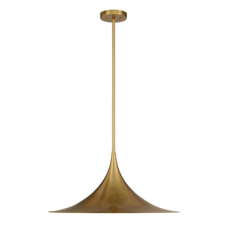 Bowdin One Light Pendant in Warm Brass