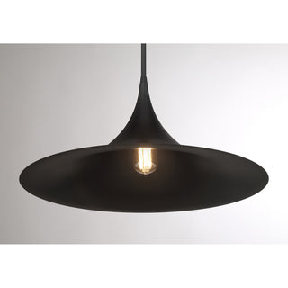 Bowdin One Light Pendant in Matte Black