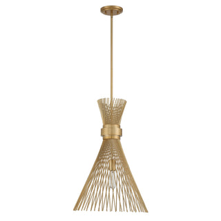 Longfellow One Light Pendant in Burnished Brass