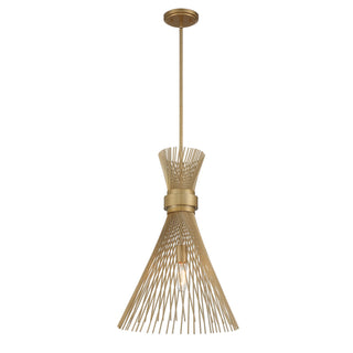 Longfellow One Light Pendant in Burnished Brass