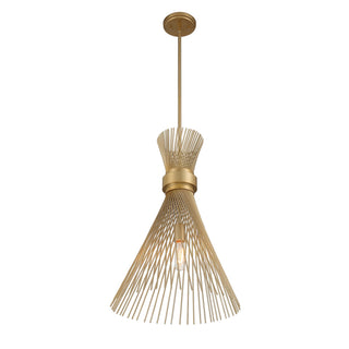 Longfellow One Light Pendant in Burnished Brass